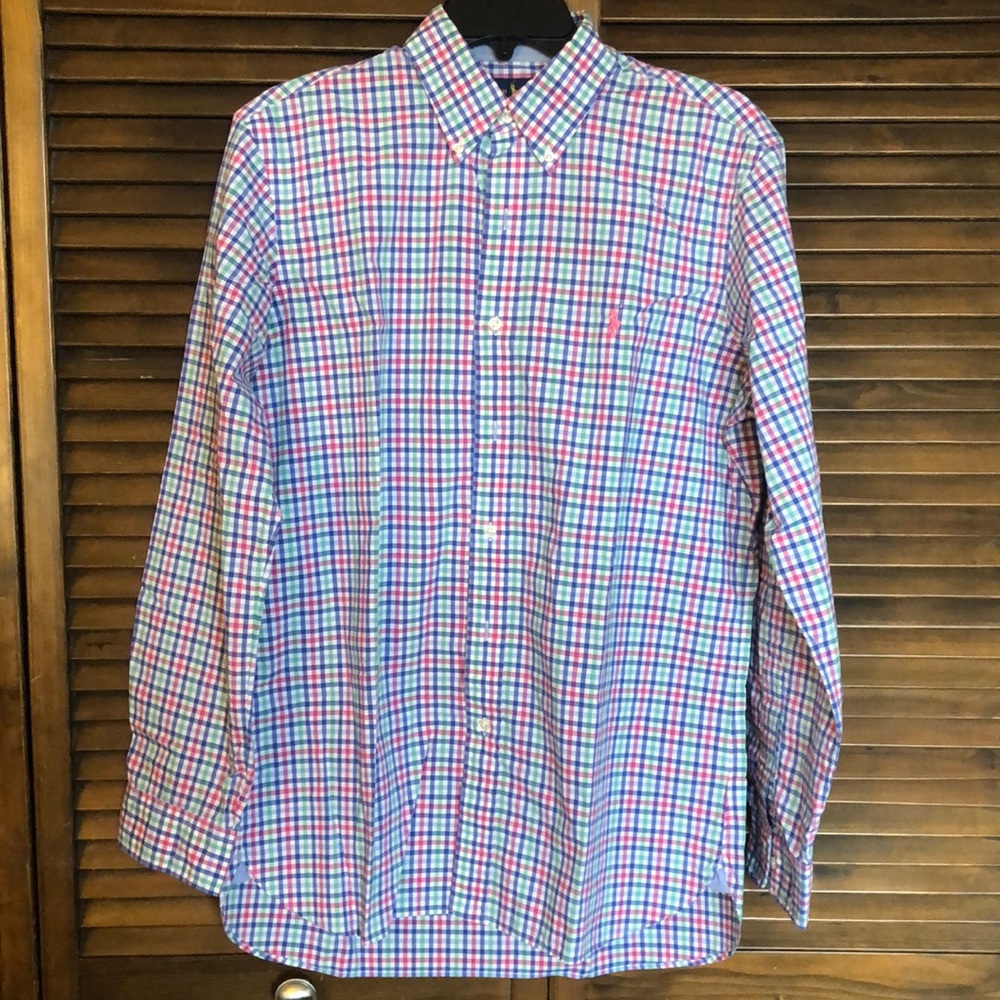 🐣🐰Ralph Lauren Men’s Medium Pastel Button Down Oxford Long Sleeved Shirt Easter